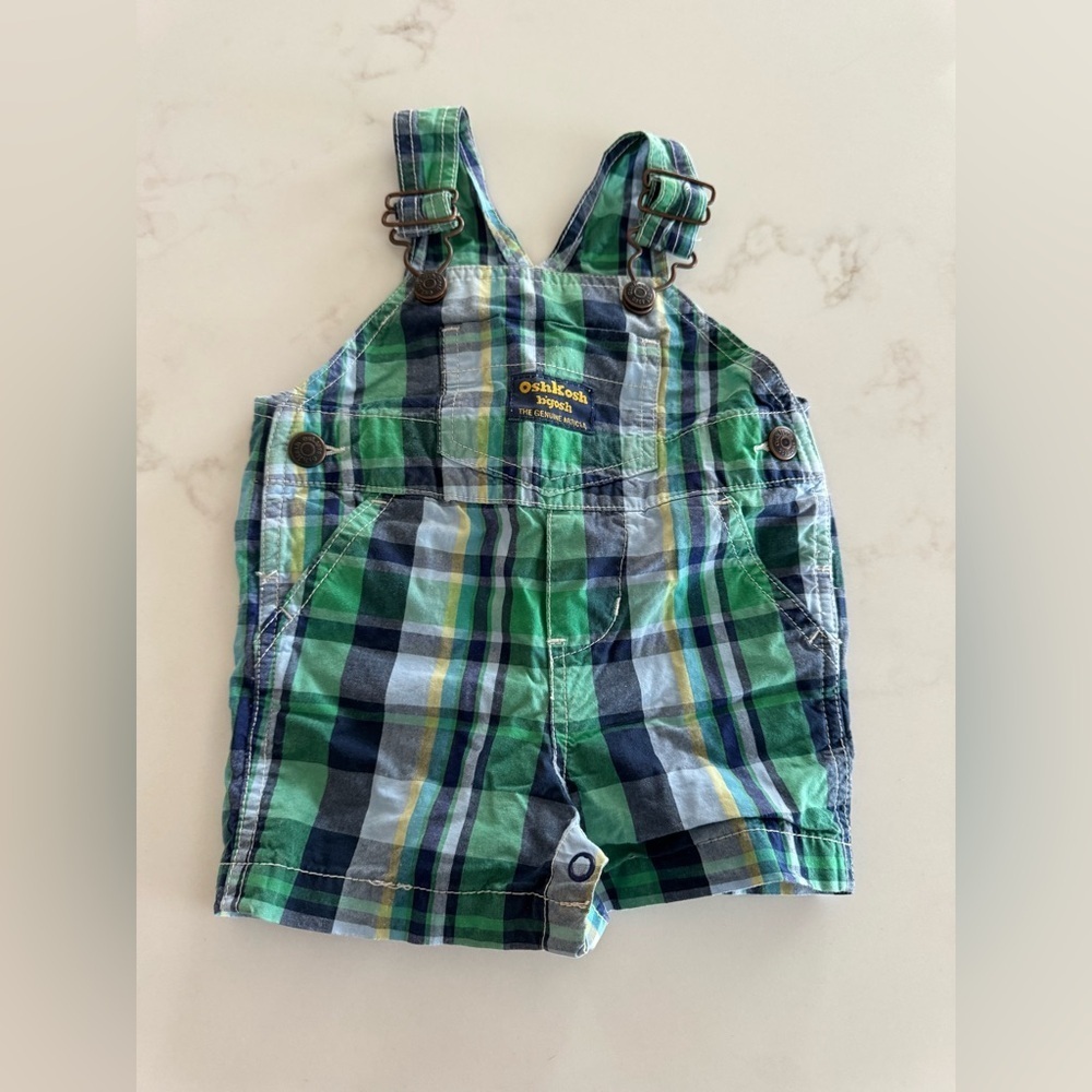 Vintage OshKosh B'gosh Green Plaid shortalls